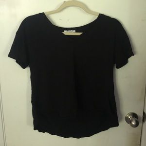Black Zara Trafaluc V Neck Tee